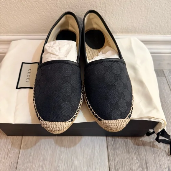 Gucci Navy Espadrille Loafers